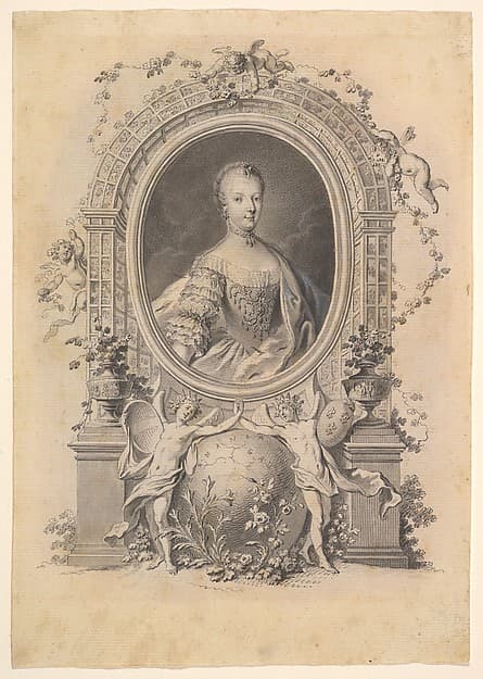 Portrait of Queen Marie-Antoinette in an ornamental frame
