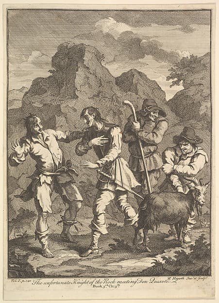 Don Quixote and the Knight of the Rock (Six Illustrations for Don Quixote)