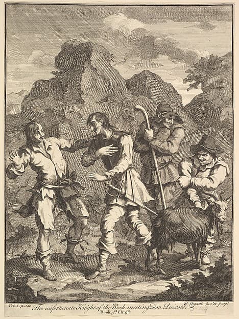 Don Quixote and the Knight of the Rock (Six Illustrations for Don Quixote)