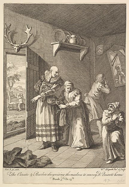 The Curate and Barber Disguising Themselves to Convey Don Quixote Home (Six Illustrations for Don Quixote)