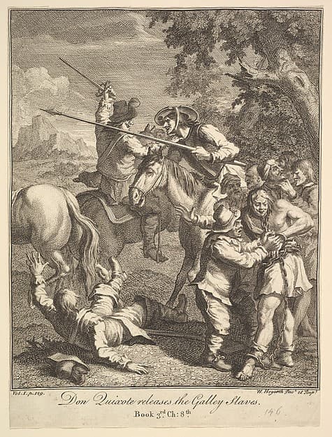 Don Quixote releases the Galley Slaves (Six Illustrations for Don Quixote)