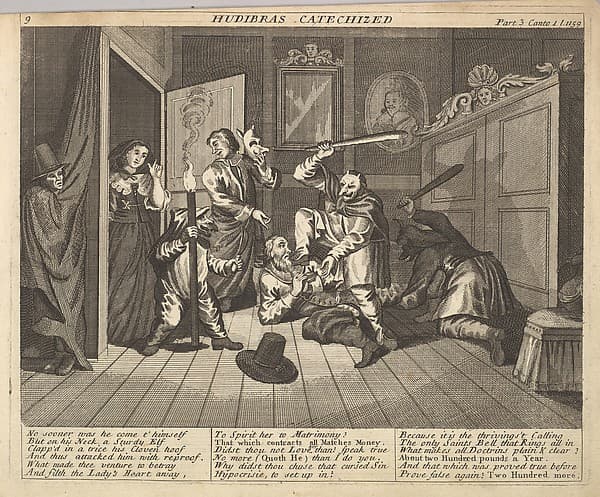 Hudibras Catechized (Plate 9: Illustrations to Samuel Butler's Hudibras)
