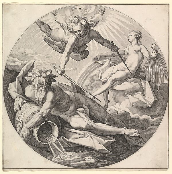 The Second Day (Dies II): The Division of the Waters, plate 2 from The Creation of the World, a series of seven plates