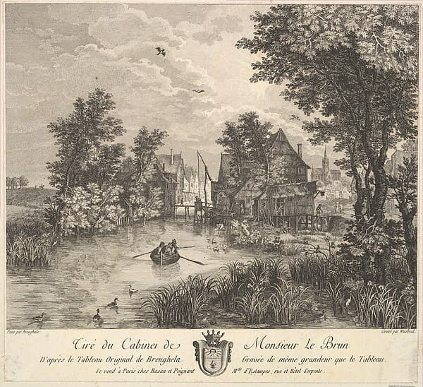 River landscape after a painting in the cabinet of Mr. Le Brun