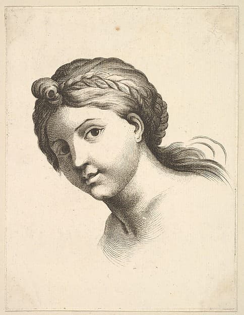 Head of a Woman, from Livre de Têtes Gravées d'apres F. Boucher et Autres (Book of Heads Engraved after F. Boucher and Others)