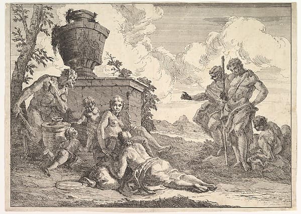 Satyr with Club and Seven Figures, from "Bacchanals and Histories"