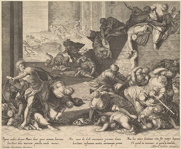 Massacre of the Innocents, reduced and reversed copy after Aegidius Sadeler