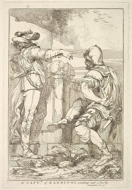 A Captain of Banditti Sending Out a Party (from "Fifteen Etchings Dedicated to Sir Joshua Reynolds")