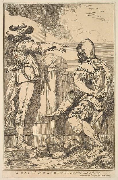 A Captain of Banditti Sending Out a Party, from "Fifteen Etchings Dedicated to Sir Joshua Reynolds"