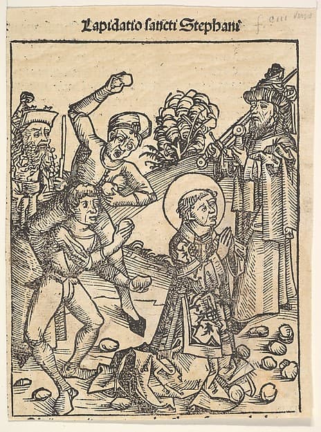 The Martyrdom of St. Stephen, from The Nuremburg Chronicle, folio 103