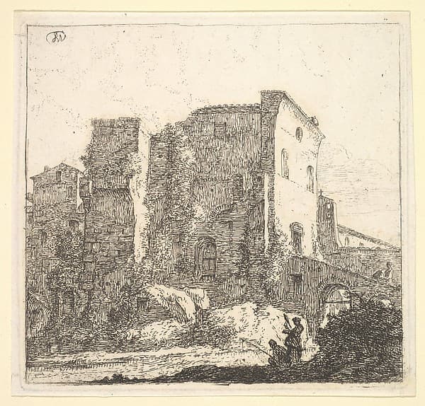 A Woman Spinning and a Fisherman