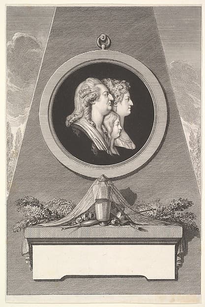 Portrait of Louis XVI, Marie Antoinette and The Dauphin