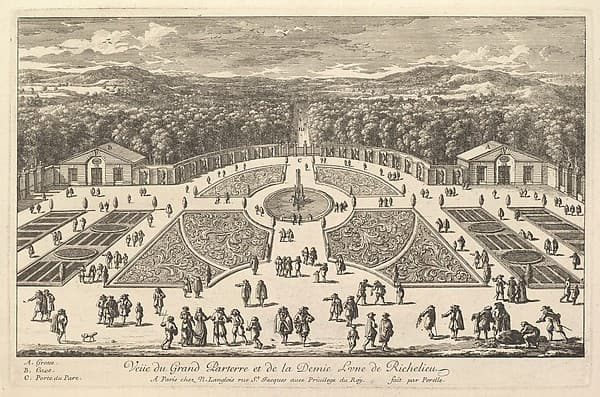 Veüe du Grand Parterre et de la Demie Lune de Richelieu