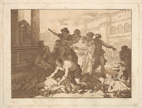 La Peste chez les Philistins (Plague Among the Philistines), in an album containing Recueil de Compositions par Lagrenée Le Jeune (Collection of Compositions by Lagrenée the Younger)