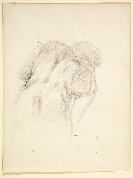 Study for a Male Figure in "Comus–The Measure" (recto); Reclining Male Nude (verso)