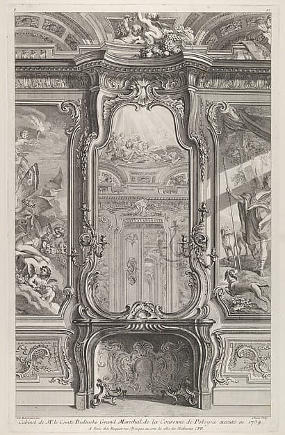 Cabinet de Mr le Compte Bielinski, from "Oeuvres de Juste Aurelle Meissonnier"
