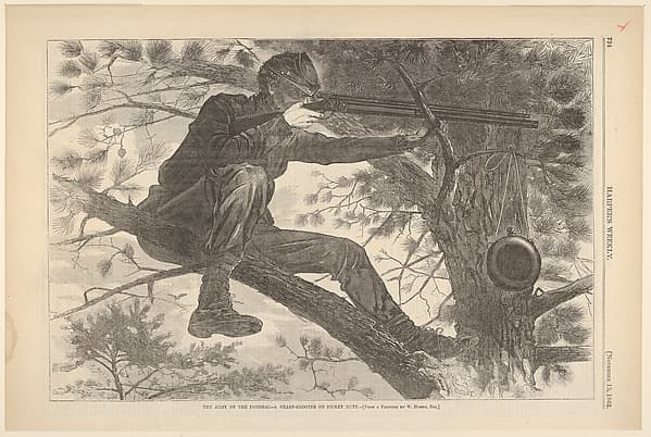 The Army of the Potomac – A Sharp-Shooter on Picket Duty (from "Harper's Weekly," Vol. VII)