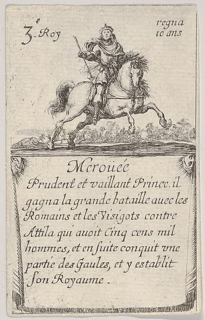 Meroüée / Prudent et vaillant..., from 'Game of the Kings of France' (Jeu des Rois de France)