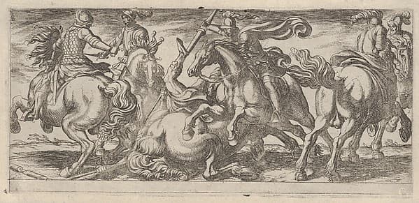 Six Cavalrymen in Combat, from Battle Scenes I