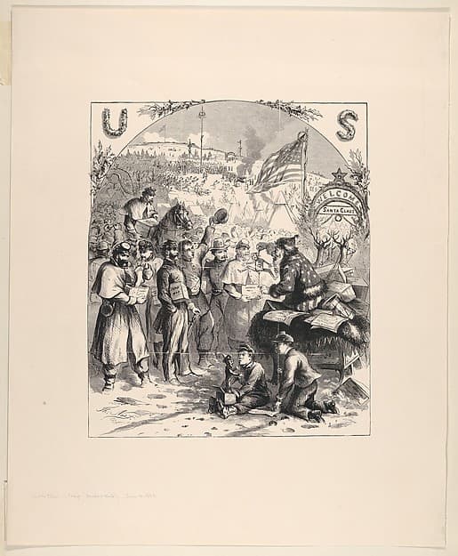 Santa Claus in Camp (published in "Harper's Weekly," January 3, 1863)