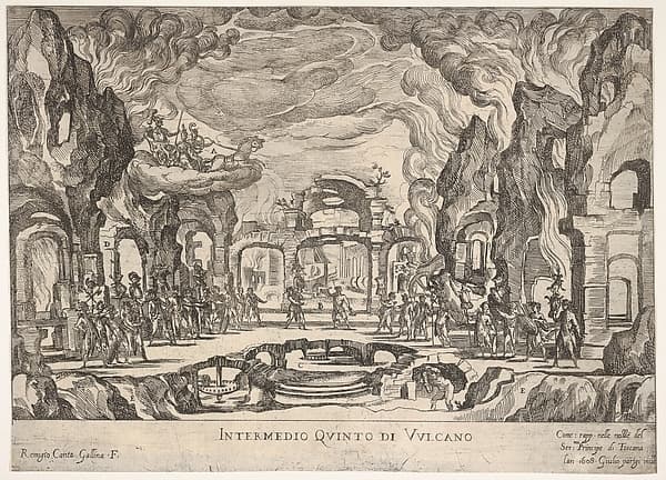 Fifth Interlude: Vulcan (Intermedio quinto di Volcano), from the series 'Seven Interludes' for the wedding celebration of Cosimo de' Medici in Florence, 1608