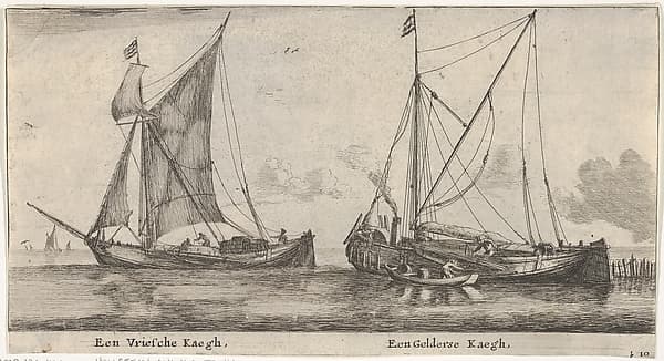 "A Friesland Ketch and a Gelderse Keth," from "Various Ships and Views of Amsterdam, part II"