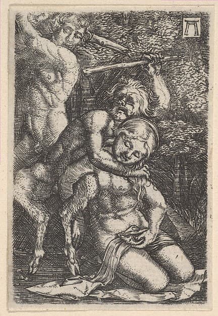 Two Satyrs Fighting Over a Nymph