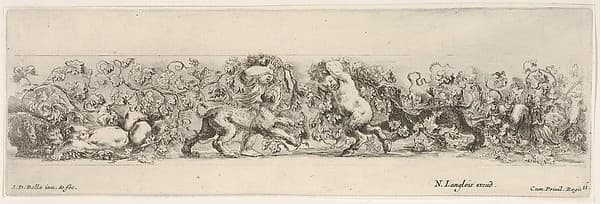 Design for a Frieze with Putti carrying a Vine and Three Felines, Plate 11 from: 'Decorative friezes and foliage' (Ornamenti di fregi e fogliami)