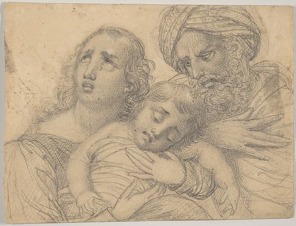 A Woman and a Turbaned Man in Despair with a Young Child