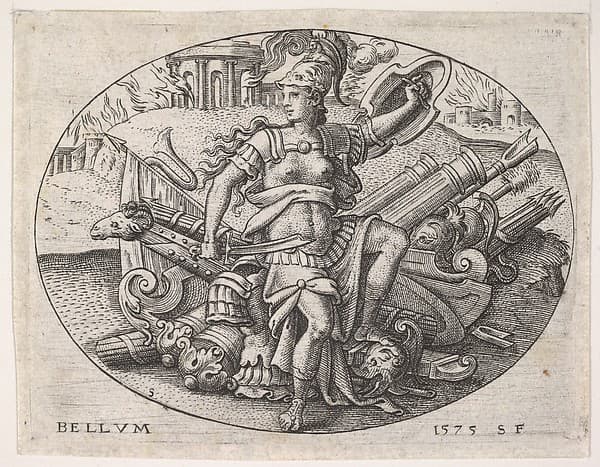 War: Bellona sits on a trophy of arms (La Guerre: Bellone assise sur un trophée d'armes)