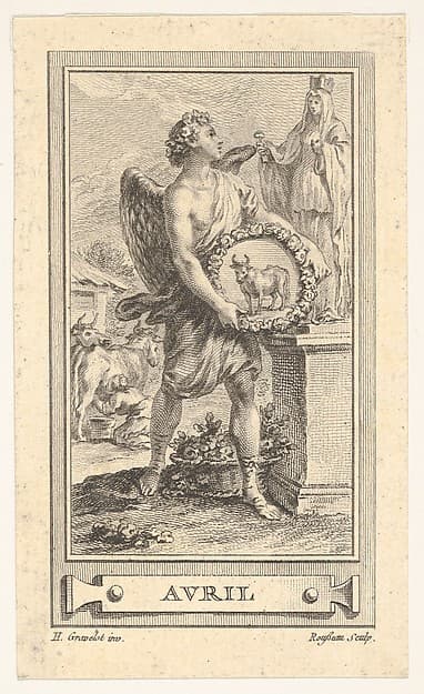 Avril, from the Almanach iconologique