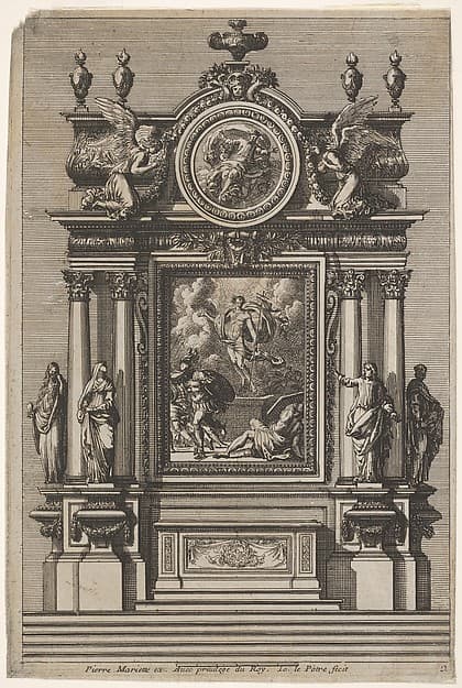 Altar with the Resurrection of Christ, plate 2 from: Nouveaux dessins d'autels à la romaine