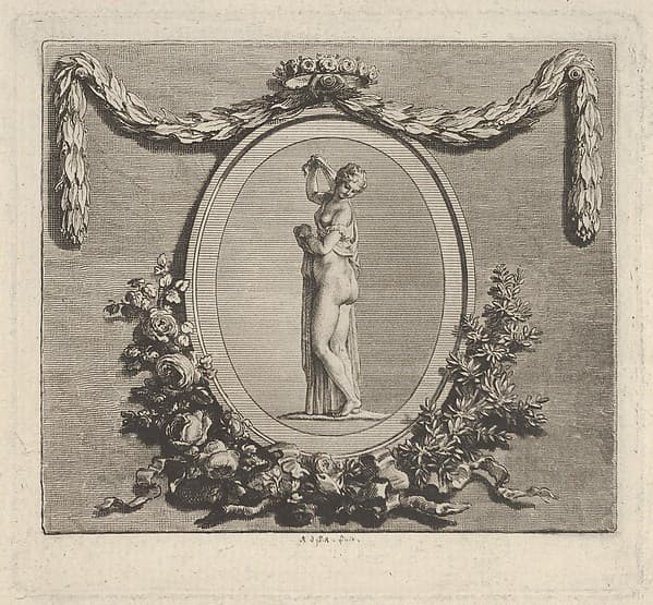 Cul-De-Lamp ad the End of the Volume, Page 91, from Dissertation sur les attributs de Vénus qui a obtenu l'Accessit au judgement de l'Académie Royale des Inscriptions et Belles-Lettres à la séance ublique du mois de Novembre 1775. Par M. L'Abbé de La Chau, biliothécaire, secrétaire Interprète et Garde du Cabinet des Pierres gravées de S. A. S. M.gr le Duc d'Orléans. A Paris. de l'Imprimerie de Prault. Imprimeur du Roi quai Gêvres. et se trouve chez Pissot Libraire ru Hurepoix