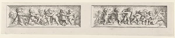 Two Friezes with Playing Putti, from: L'Oeuvre de J. B. Huet (Premier Livre, Sixieme Cahier, pl. 34)