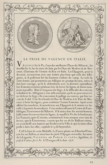 Medal commemorating the Capture of Valencia in Italy (La Prise de Valence en Italie)