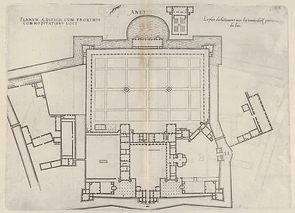 Floorplan of Chateau d'Anet, from Les plus excellents bastiments de France
