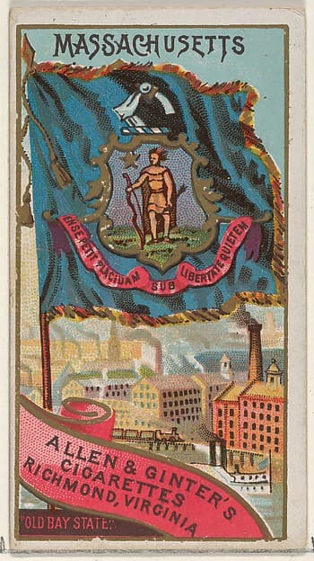 Massachusetts, from Flags of the States and Territories (N11) for Allen & Ginter Cigarettes Brands