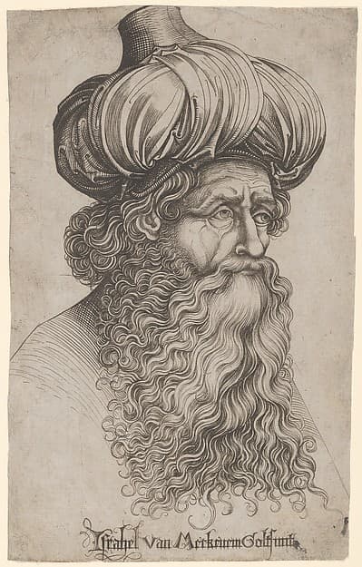 Head of an Elderly Man with a Long Beard and Turban