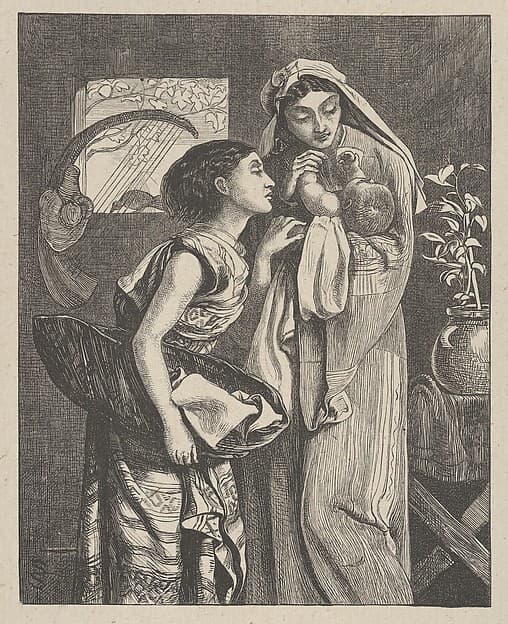 The Infant Moses, from "Dalziels' Bible Gallery"