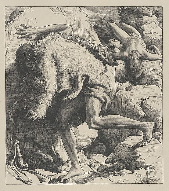 Cain and Abel, from "Dalziels' Bible Gallery"