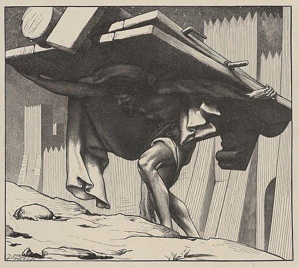 Samson Carrying the Gates, from "Dalziels' Bible Gallery"