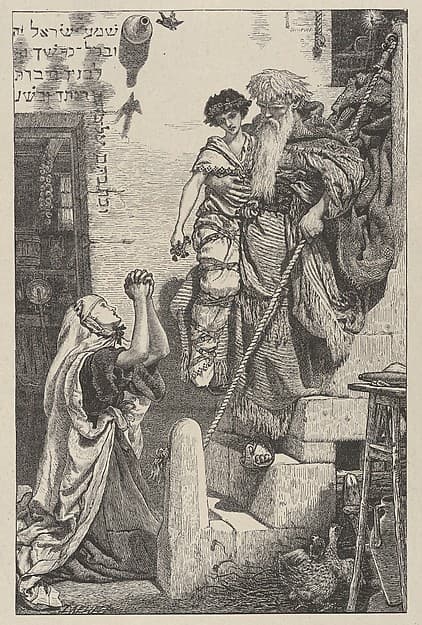 Elijah and the Widow's Son, from "Dalziels' Bible Gallery"