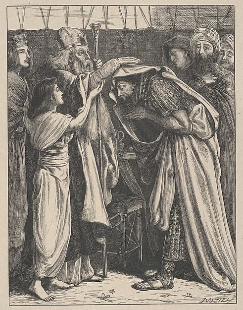 Melchizedek Blesses Abram, from "Dalziels' Bible Gallery"