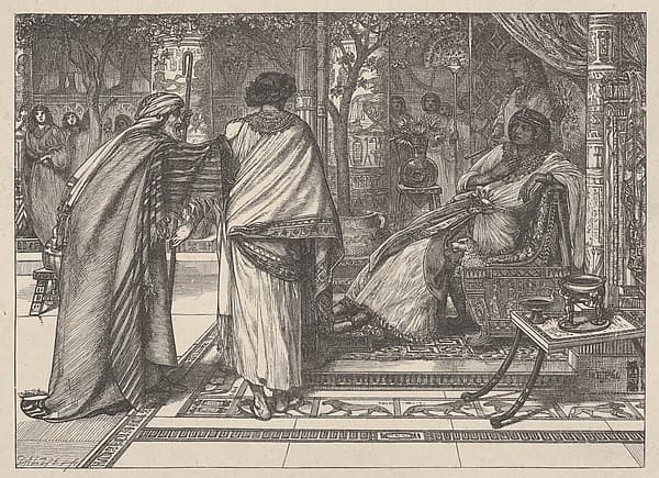 Joseph Presents His Father to Pharoah, from "Dalziels' Bible Gallery"