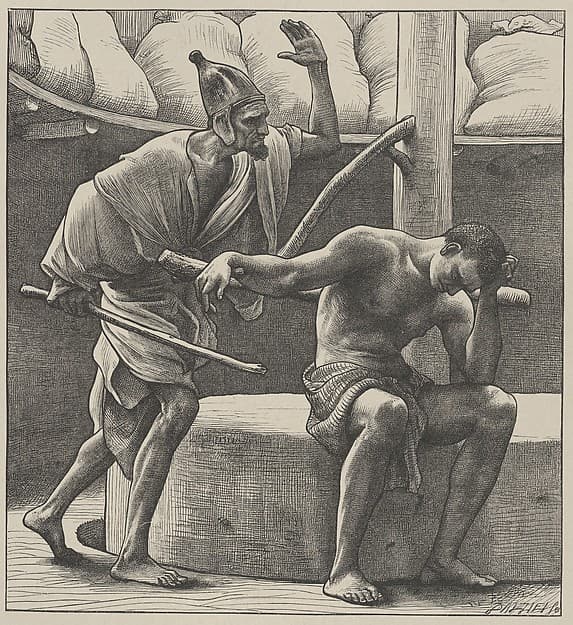 Samson at the Mill, from "Dalziels' Bible Gallery"