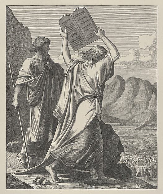 Moses Destroys the Tables [Tablets], from "Dalziels' Bible Gallery"