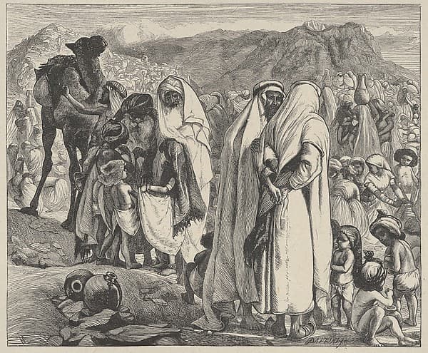 Gathering Manna, from "Dalziels' Bible Gallery"