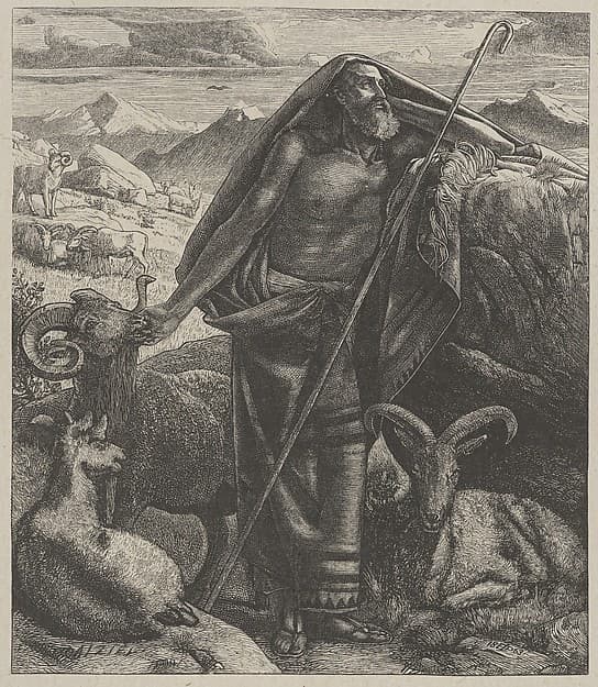 Moses Keeping Jethro's Sheep, from "Dalziels' Bible Gallery"