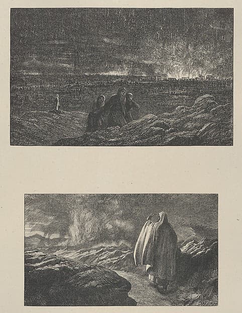 The Destruction of Sodom–Abraham Looking Towards Sodom, from "Dalziels' Bible Gallery"