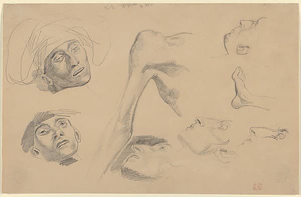 Head, Shoulder, and Foot, Studies for "Scenes from the Chios Massacres"